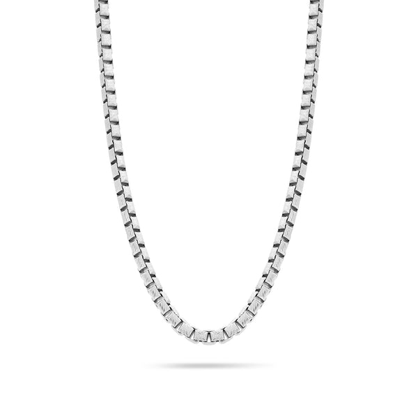 Gold Box Link Chain (4mm, Brush-finished)