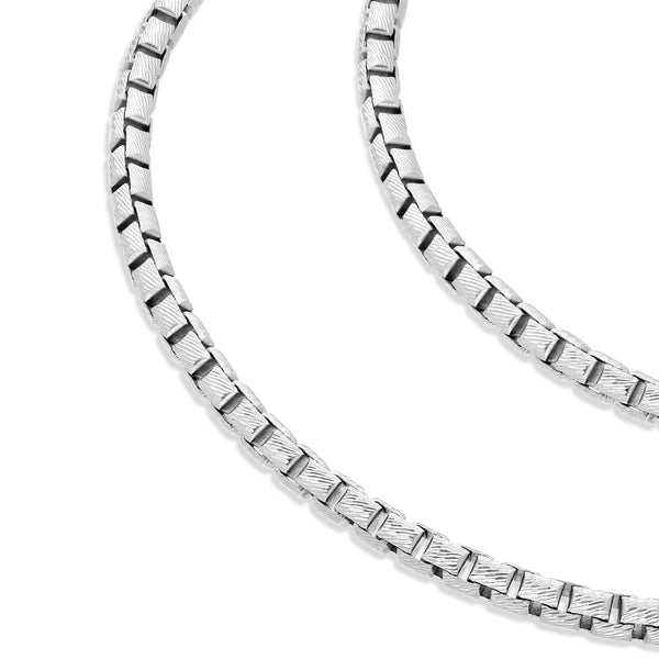 Gold Box Link Chain (4mm, Brush-finished)