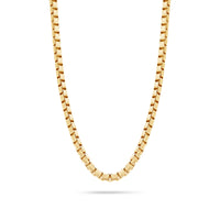 Gold Box Link Chain (4mm, Brush-finished)