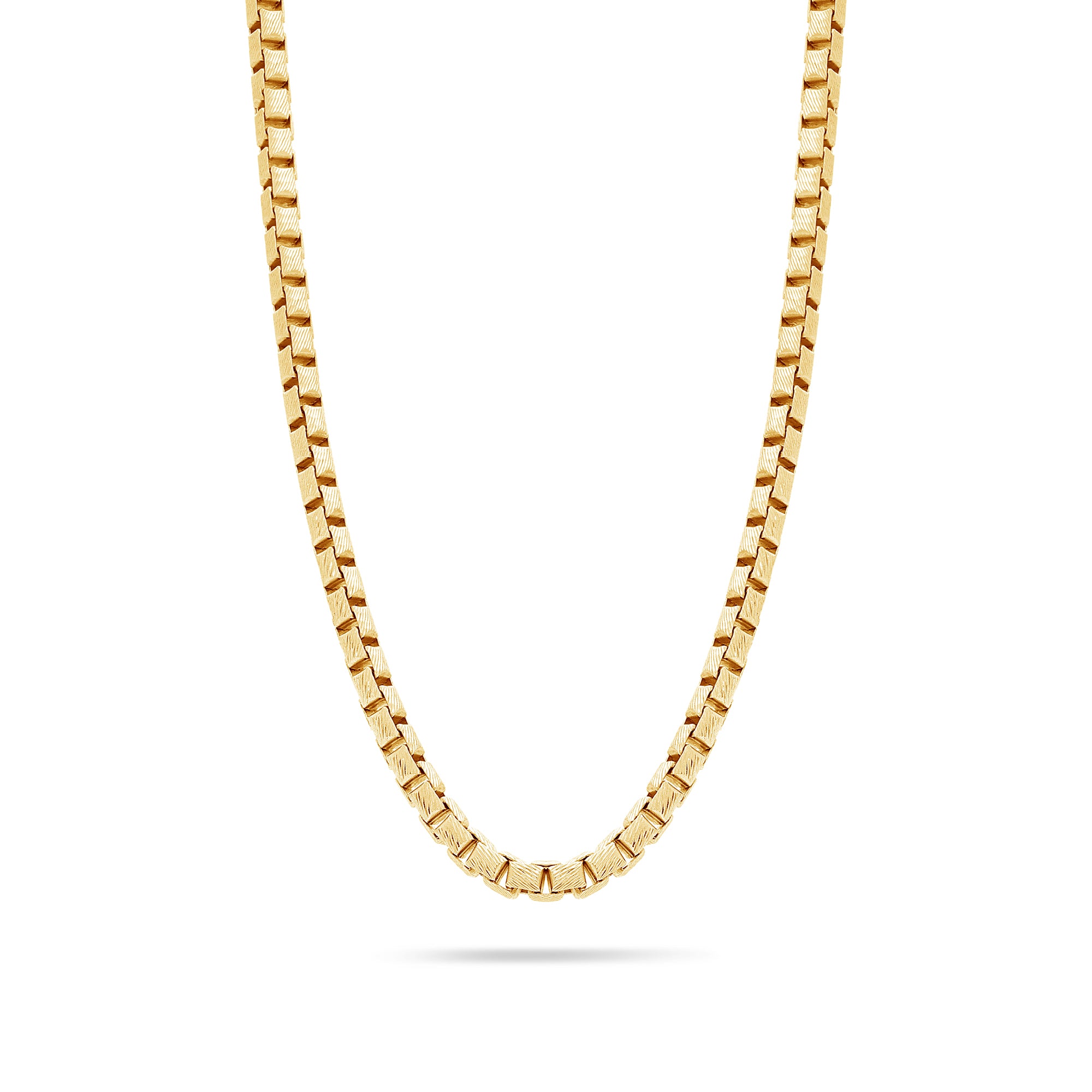 Gold Diamond Cut Moon Link Chain (4mm)