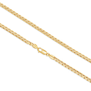 Gold Box Link Chain (4mm, Brush-finished)