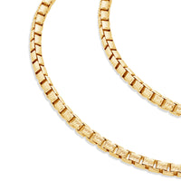 Gold Box Link Chain (4mm, Brush-finished)