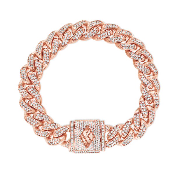 Diamond Cuban Link Bracelet (11mm, Diamond Clasp)