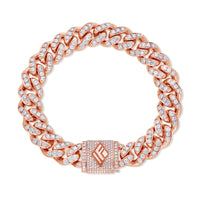 Diamond Cuban Link Bracelet (11mm, Diamond Clasp, Oversized)