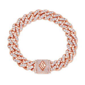 Diamond Cuban Link Bracelet (11mm, Diamond Clasp, Oversized)