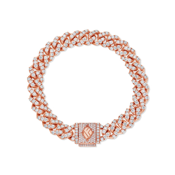 Diamond Cuban Link Bracelet (9mm, Prong Set)