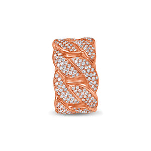 Cuban Link Eternity Ring (13mm, Fully Iced)