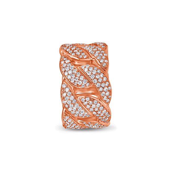 Cuban Link Eternity Ring (13mm, Fully Iced)