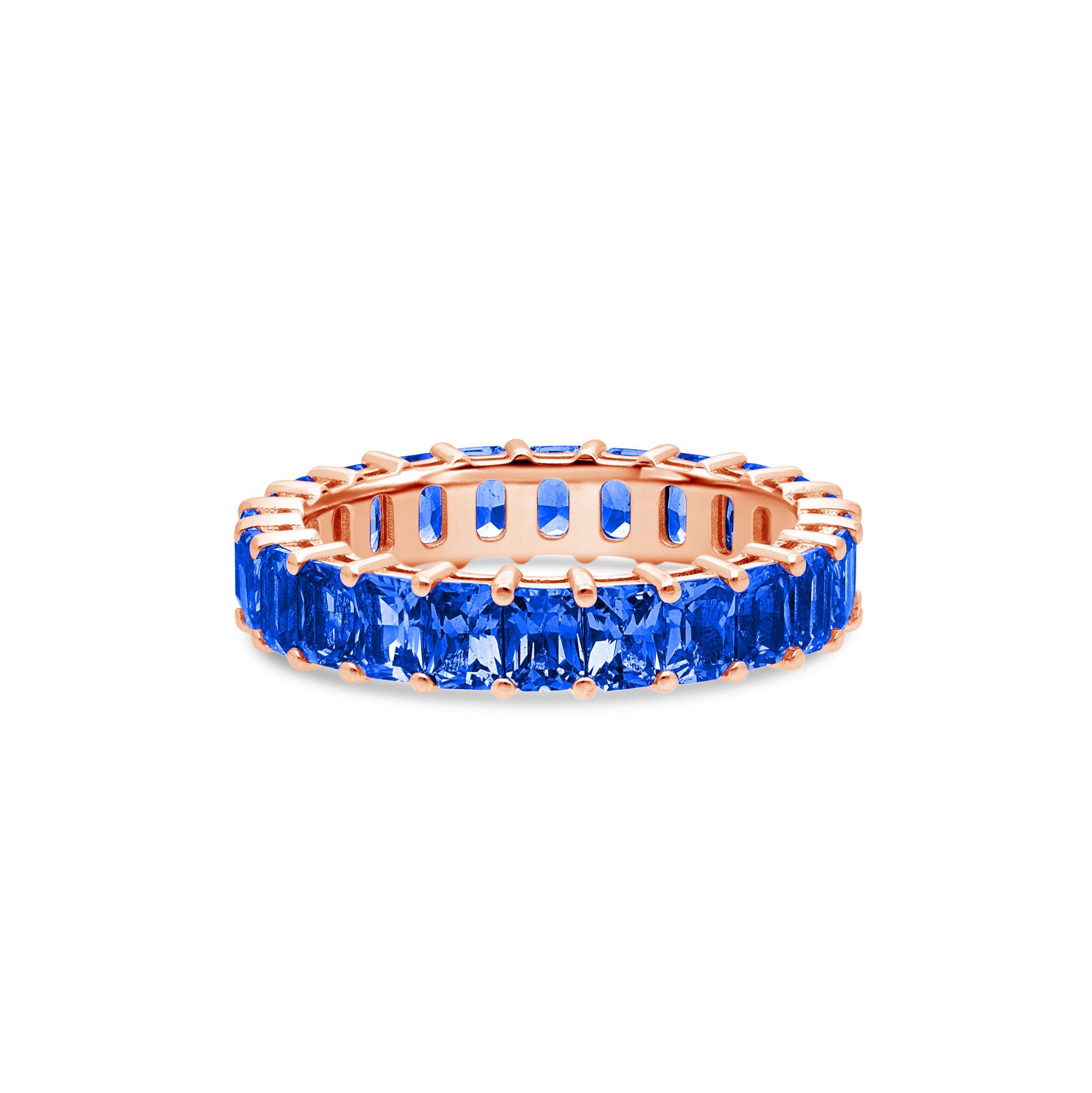 Luna Blue Sapphire Eternity Ring (Emerald Cut)