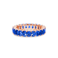 Luna Blue Sapphire Eternity Ring (Emerald Cut)