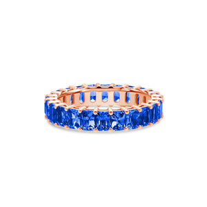 Luna Blue Sapphire Eternity Ring (Emerald Cut)