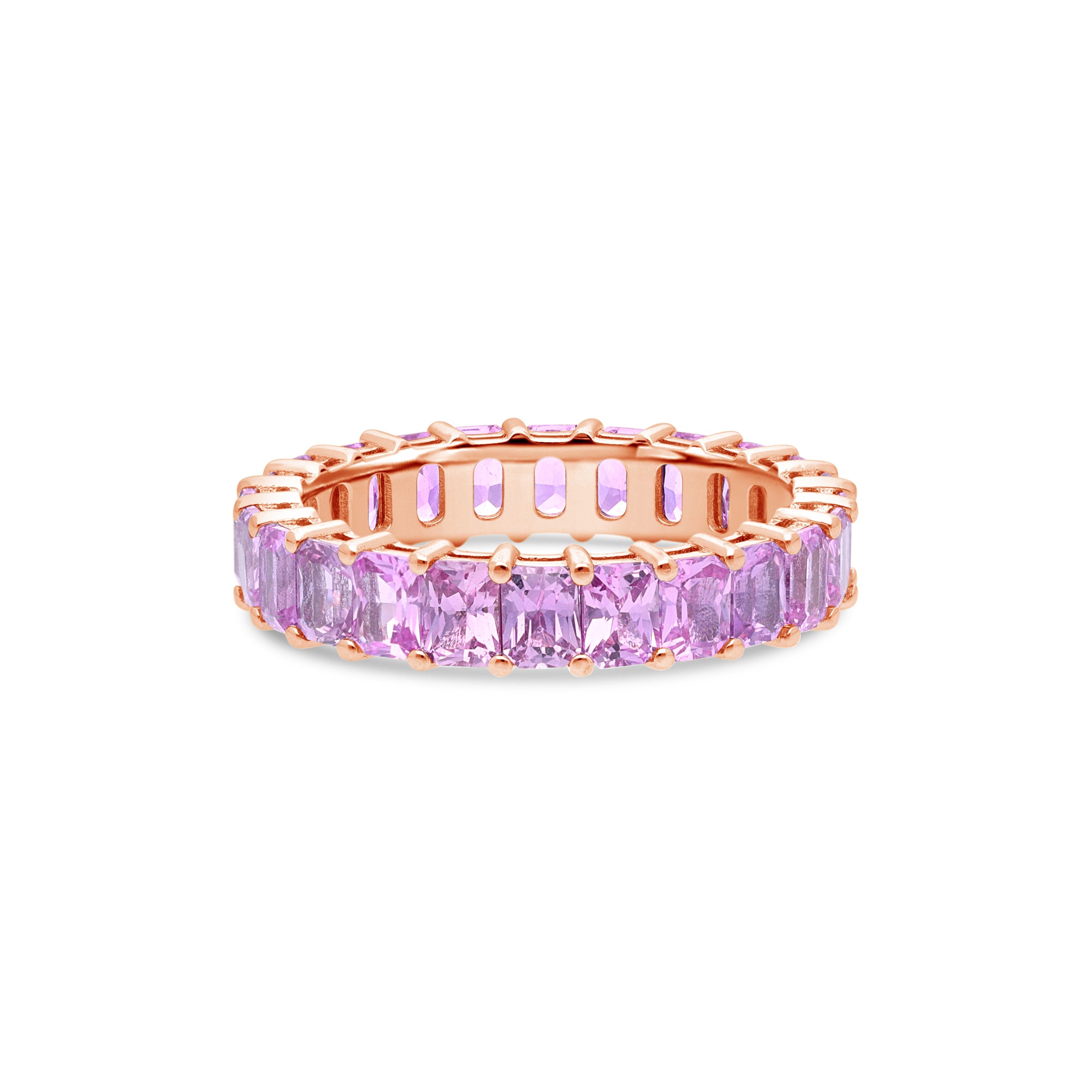 Luna Pink Sapphire Eternity Ring (Emerald Cut)