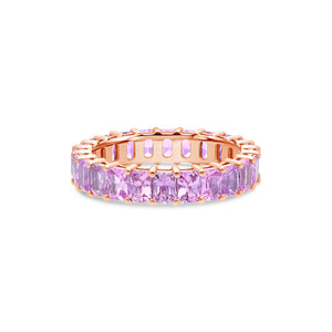 Luna Pink Sapphire Eternity Ring (Emerald Cut)