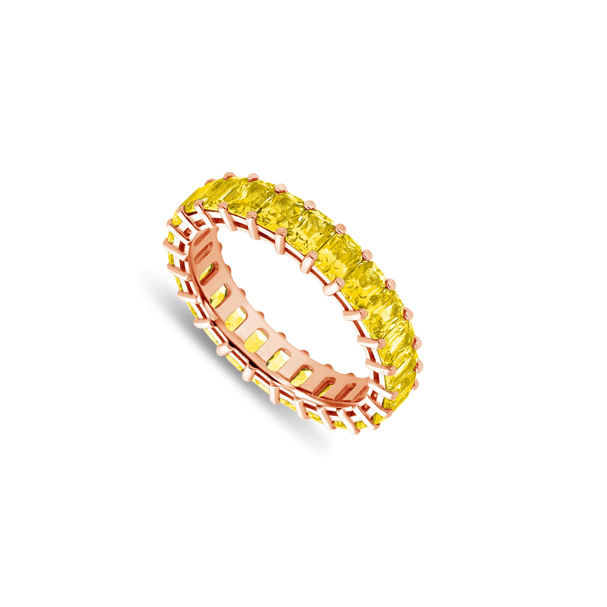 Luna Yellow Sapphire Eternity Ring (Emerald Cut)