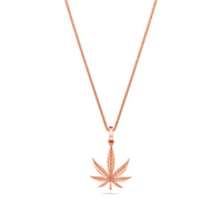 Micro Cannabis Leaf Piece (Solid Gold)