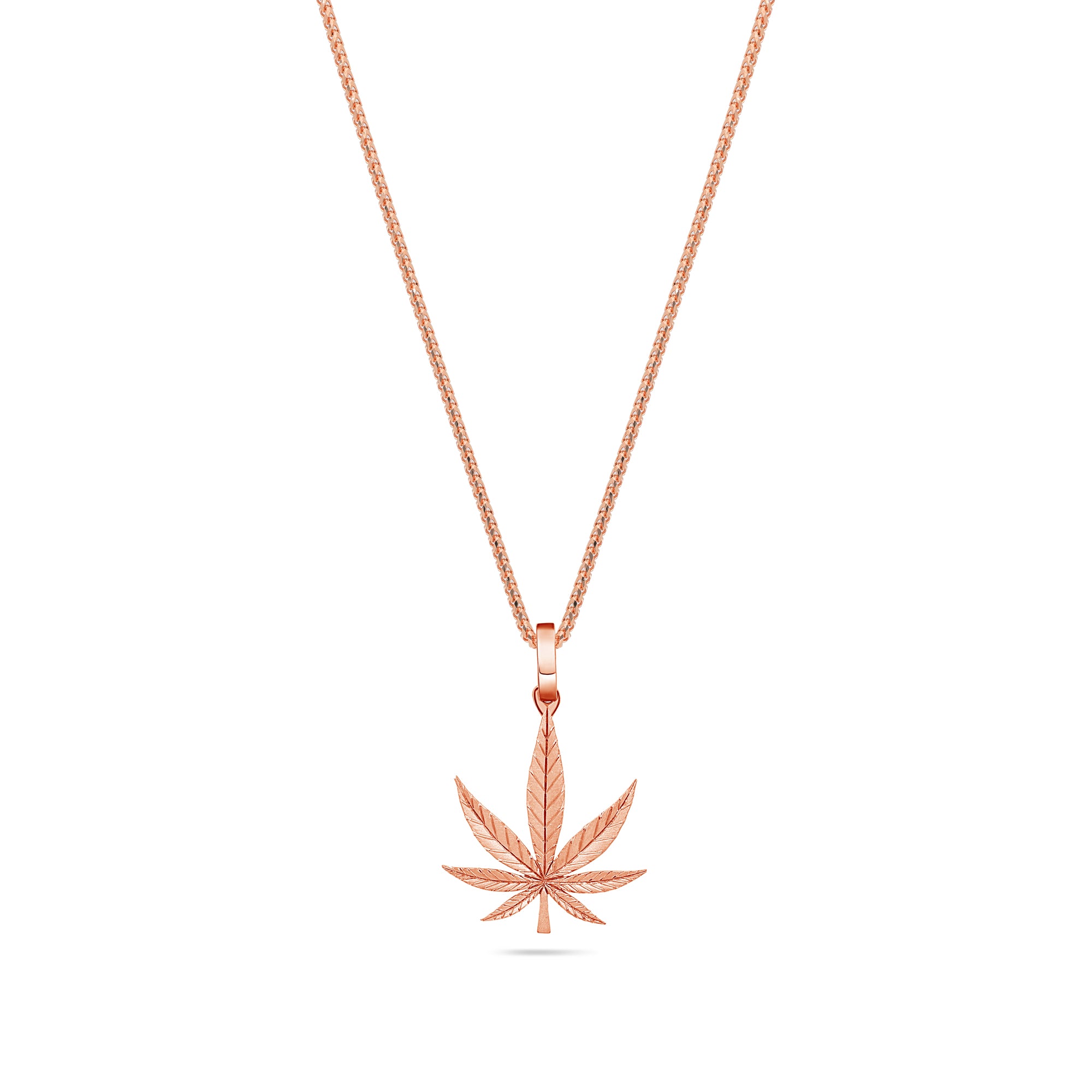 Micro Marijuana Leaf Piece (Solid Gold)