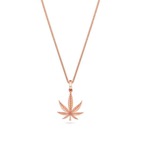 Micro Cannabis Leaf Piece (Solid Gold)
