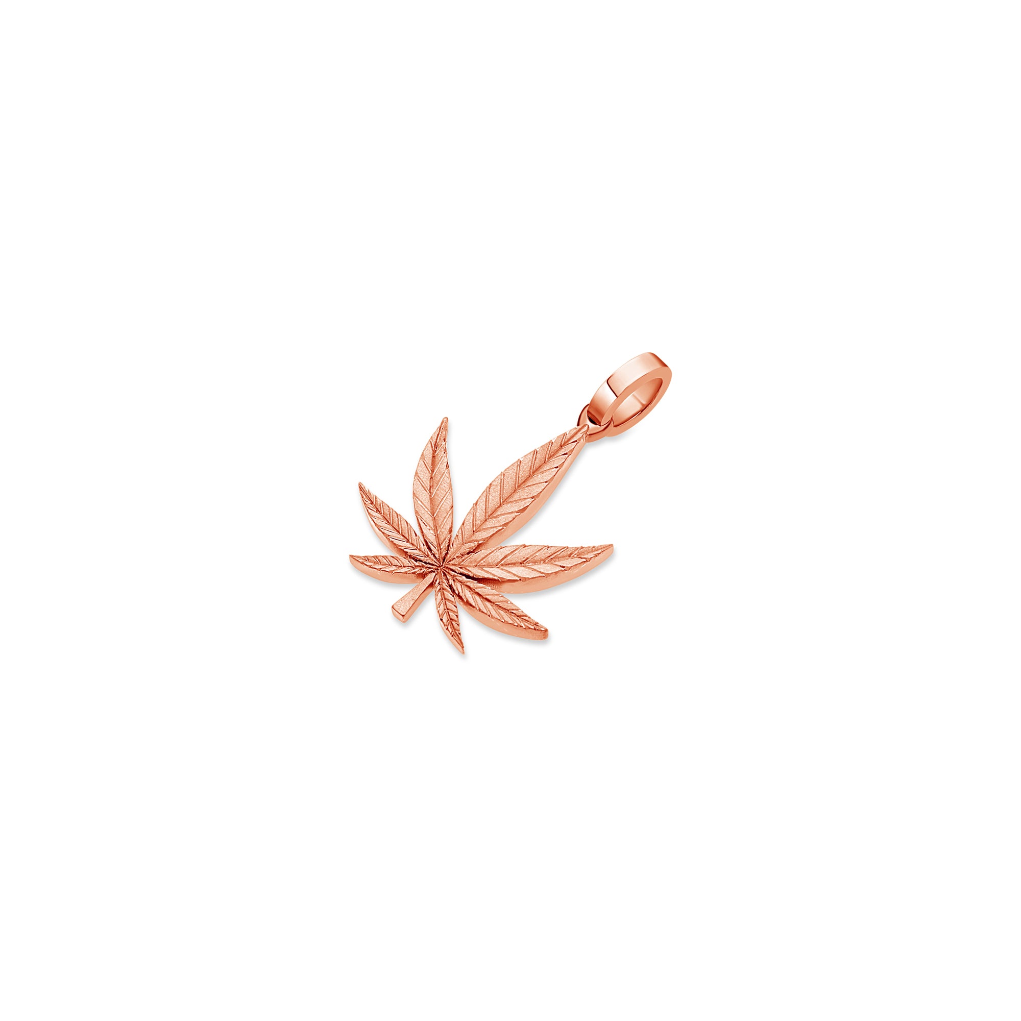 Micro Marijuana Leaf Piece (Solid Gold)