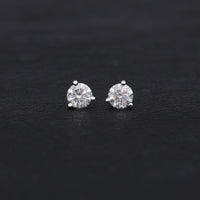 Solitaire Diamond Stud Earrings - 3 Prongs (GIA, 0.50 Carat Total, Round)