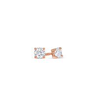 Solitaire Diamond Stud Earrings - 4 Prongs (0.50 Carat Total, Round)