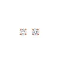 Solitaire Diamond Stud Earrings - 4 Prongs (0.50 Carat Total, Round)