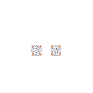 Solitaire Diamond Stud Earrings (0.50 Carat Total, Round)