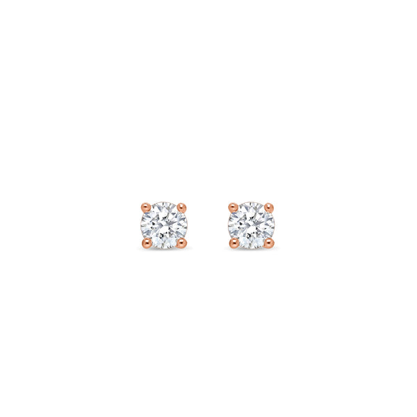 Solitaire Diamond Stud Earrings (0.50 Carat Total, Round)