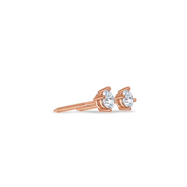 Solitaire Diamond Stud Earrings (0.50 Carat Total, Round)