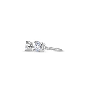Solitaire Diamond Stud Earrings (GIA, 0.50 Carat Total, Round)