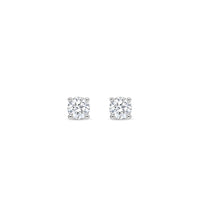 Solitaire Diamond Stud Earrings - 4 Prongs (0.50 Carat Total, Round)