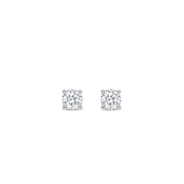 Solitaire Diamond Stud Earrings (0.50 Carat Total, Round)
