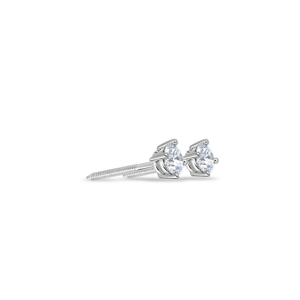 Solitaire Diamond Stud Earrings (0.50 Carat Total, Round)