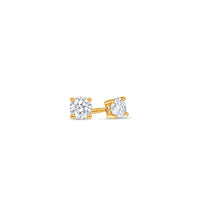 Solitaire Diamond Stud Earrings - 4 Prongs (0.50 Carat Total, Round)