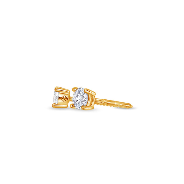 Solitaire Diamond Stud Earrings (GIA, 0.50 Carat Total, Round)