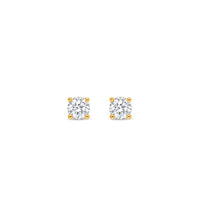 Solitaire Diamond Stud Earrings - 4 Prongs (0.50 Carat Total, Round)