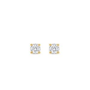 Solitaire Diamond Stud Earrings (0.50 Carat Total, Round)