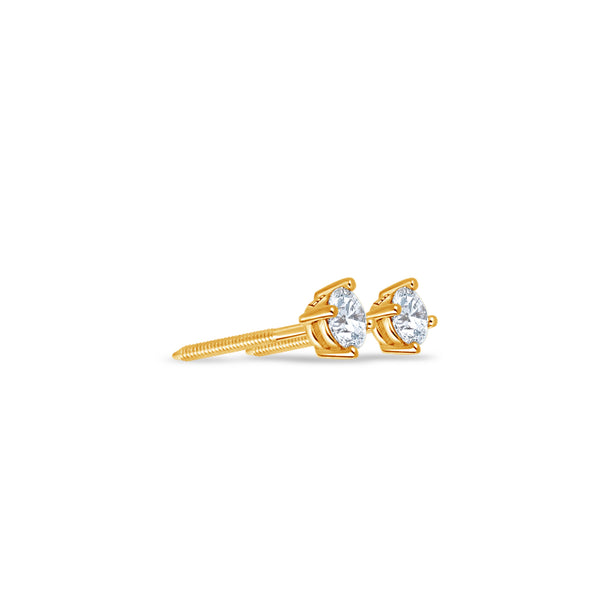 Solitaire Diamond Stud Earrings (0.50 Carat Total, Round)