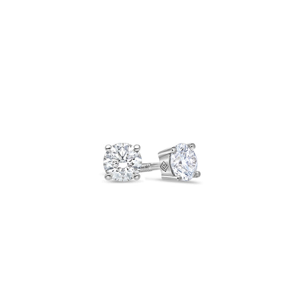 Solitaire Diamond Stud Earrings (GIA, 0.70 Carat Total, Round)