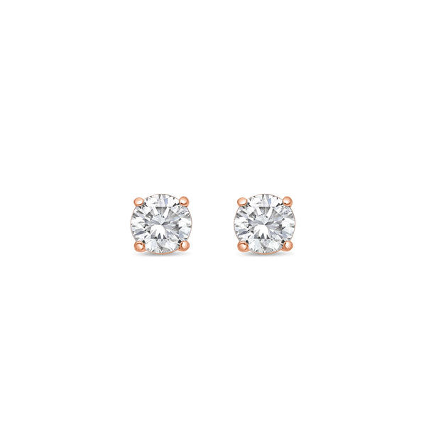 Solitaire Diamond Stud Earrings (GIA, 1.00 Carat Total, Round)