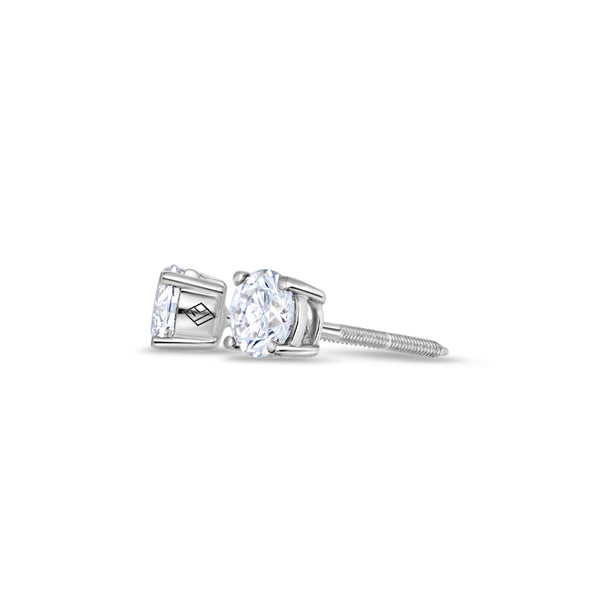 Solitaire Diamond Stud Earrings (GIA, 1.00 Carat Total, Round)