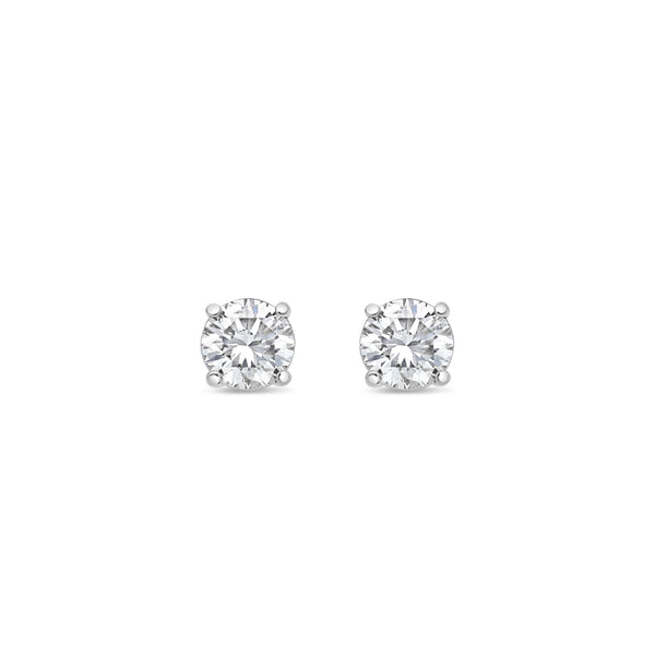 Solitaire Diamond Stud Earrings (GIA, 1.00 Carat Total, Round)