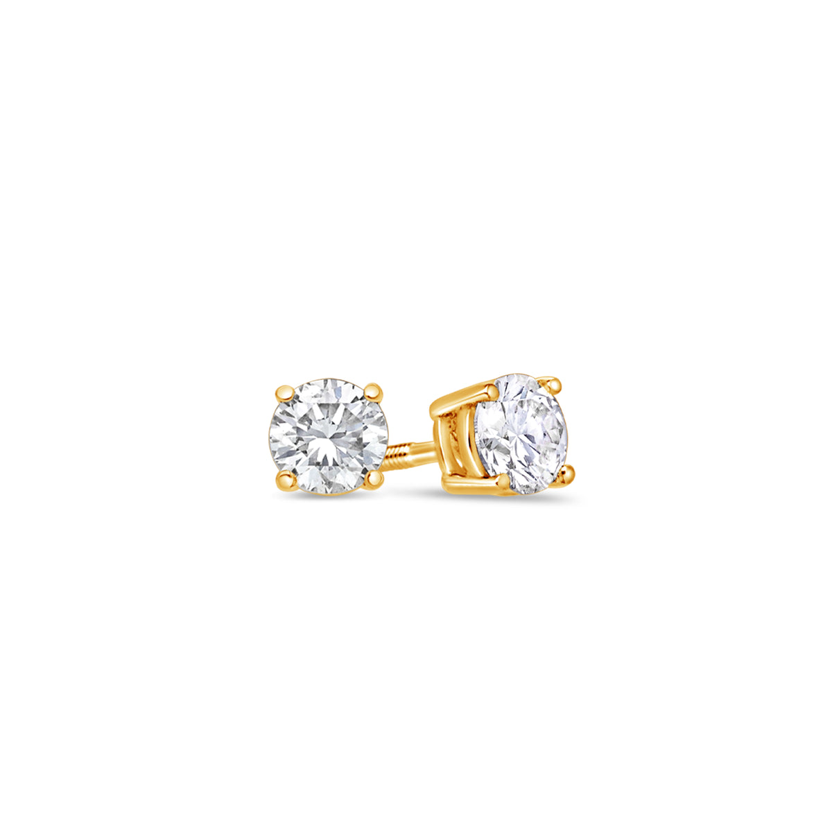 Diamond Stud Earrings Solitaires (1 Carat Total) IF