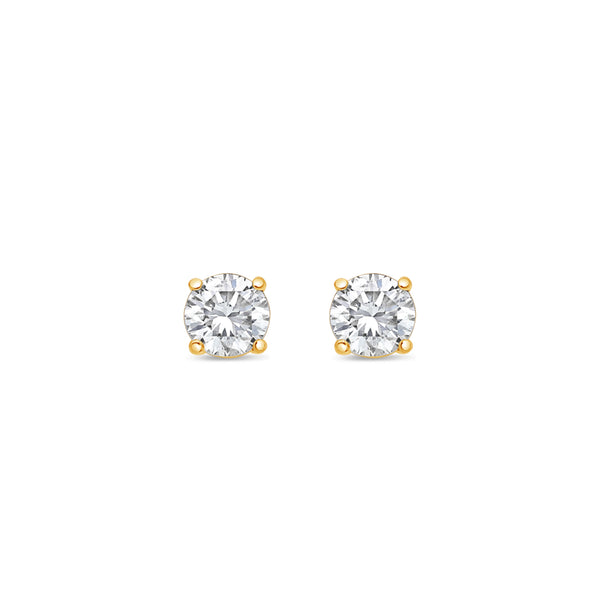 Solitaire Diamond Stud Earrings (GIA, 1.00 Carat Total, Round)