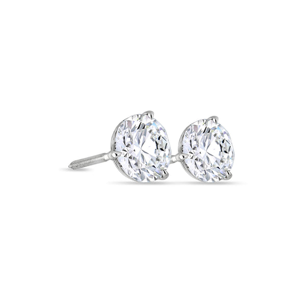 Solitaire Diamond Stud Earrings - (GIA, 4.00 Carat Total, Round)