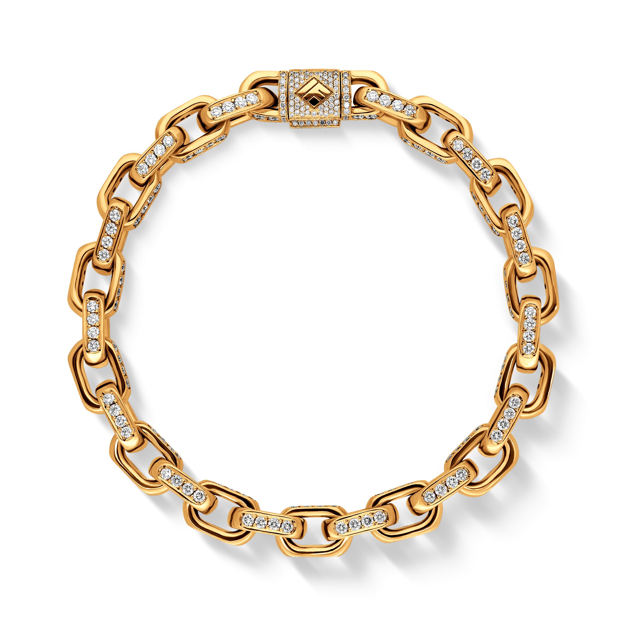 Bracelets - Diamond Odin Link Bracelet (8mm) - ifandco.com