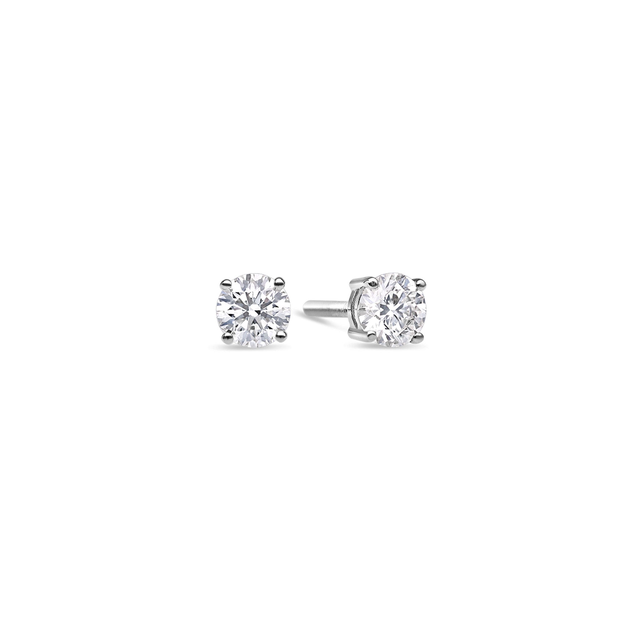 Solitaire Diamond Stud Earrings (GIA, 0.70 Carat Total, Round)