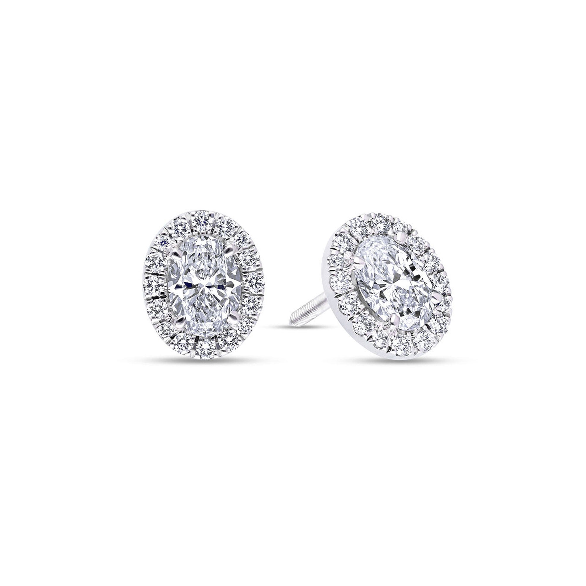 Elle Diamond Stud Earrings (GIA Oval, 1.20 Carat Total)