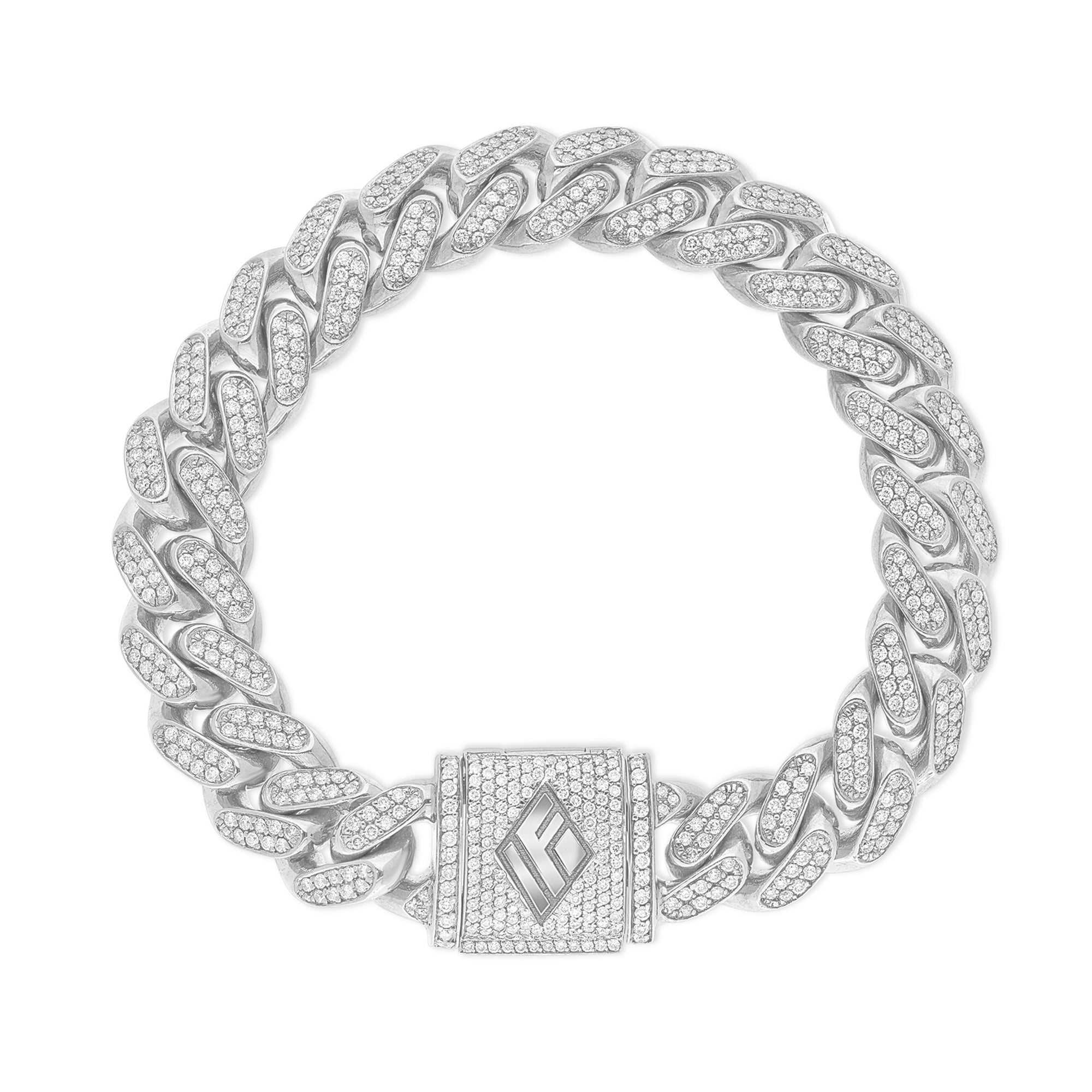 Diamond Cuban Link Bracelet (11mm, Diamond Clasp)