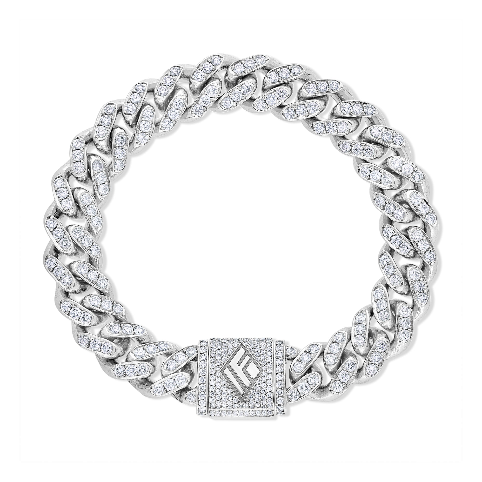 Diamond Cuban Link Bracelet (11mm, Diamond Clasp, Oversized)