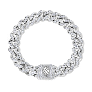 Diamond Cuban Link Bracelet (11mm, Diamond Clasp, Oversized)